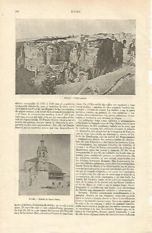 LAMINA ESPASA 16924:Vista parcial e iglesia de Santa Maria en Ronda