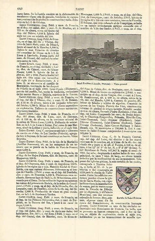LAMINA ESPASA 17176: Vista de Saint Emilion Francia