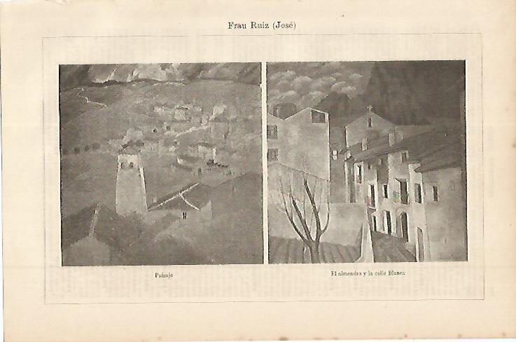 LAMINA ESPASA 11339: Paisaje y El almendro y la calle Blanca por J. Frau Ruiz