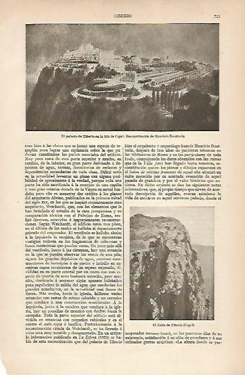LAMINA ESPASA 8384: El palacio de Tiberio en Capri (reconstruccion)