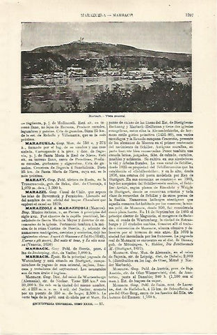 LAMINA ESPASA 18731: Vista de Marbach Alemania