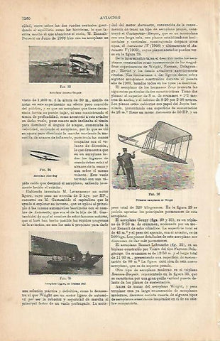 LAMINA ESPASA 7166: Aeroplanos de Wright Bell y Boussou-Borguis