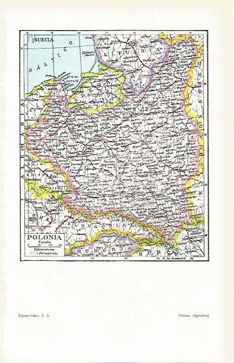 LAMINA ESPASA 2822: Mapa de Polonia