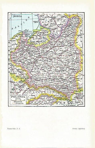 LAMINA ESPASA 2822: Mapa de Polonia