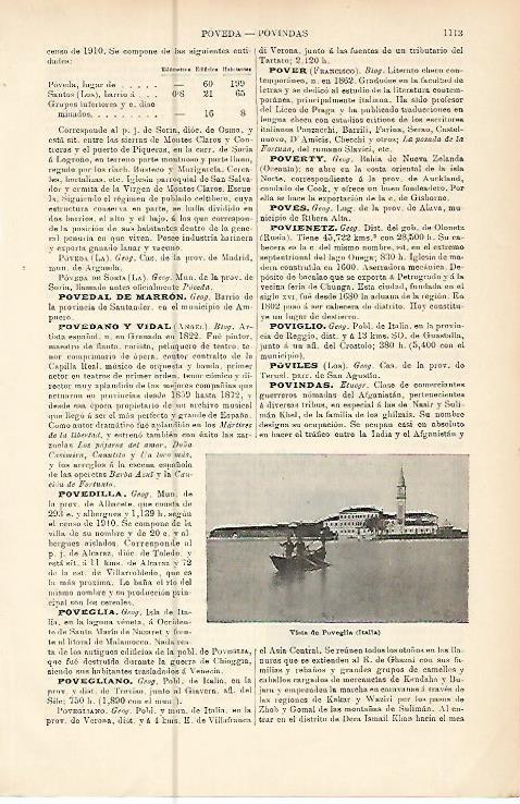 LAMINA ESPASA 10614: Vista de Poveglia Italia