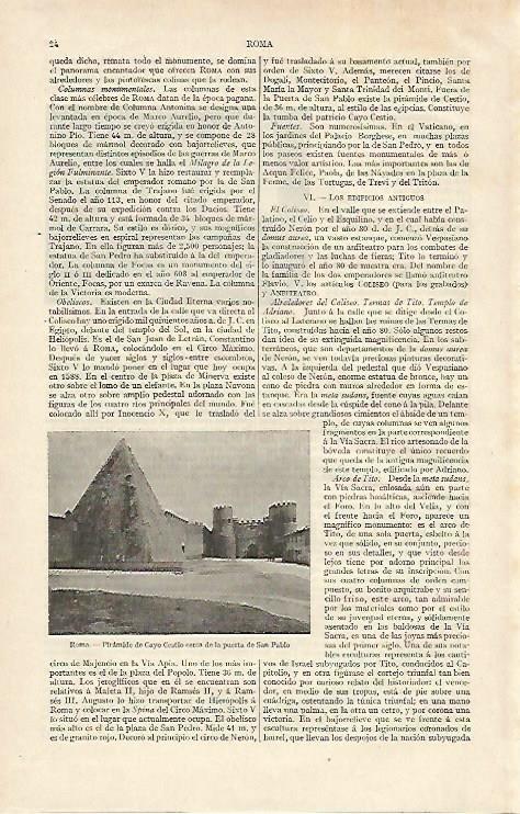 LAMINA ESPASA 16866: Piramide de Cayo Cestio en Roma