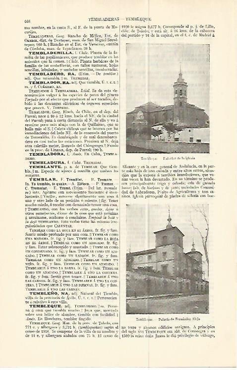LAMINA ESPASA 13771: Vistas de Tembleque Toledo