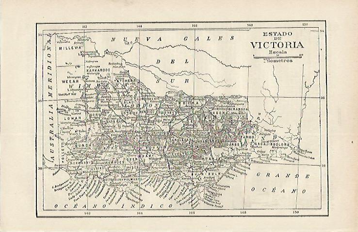 LAMINA DE ESPASA 242: Mapa del Estado de Victoria