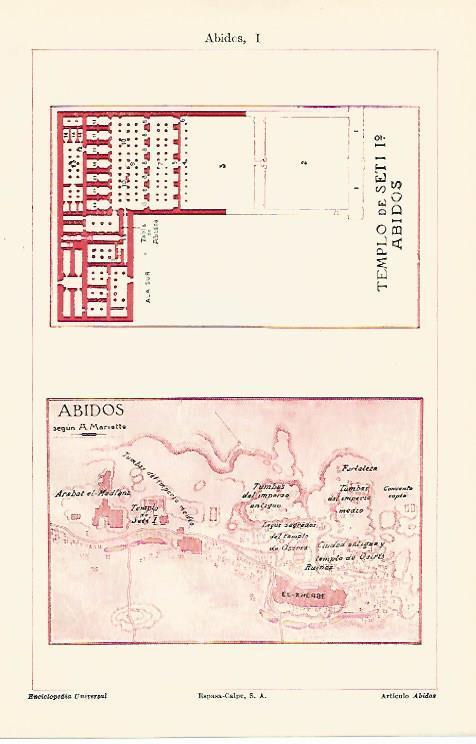 LAMINA ESPASA 13153: Plano del Templo de Abidos Egipto
