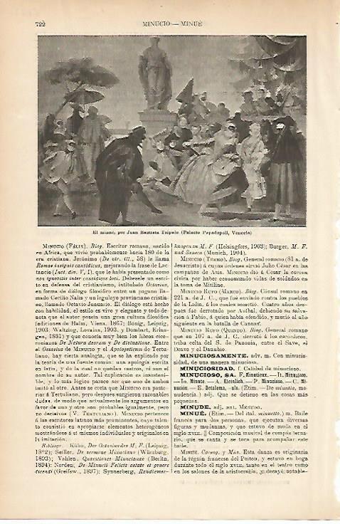 LAMINA ESPASA 5222: El minue por Tiepolo