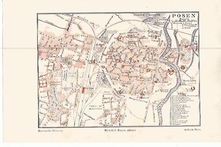 LAMINA ESPASA 10589: Plano de PosenPolonia