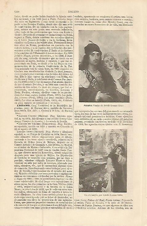 LAMINA ESPASA 9341: Amantes y En el claustro por Lozano Sidro