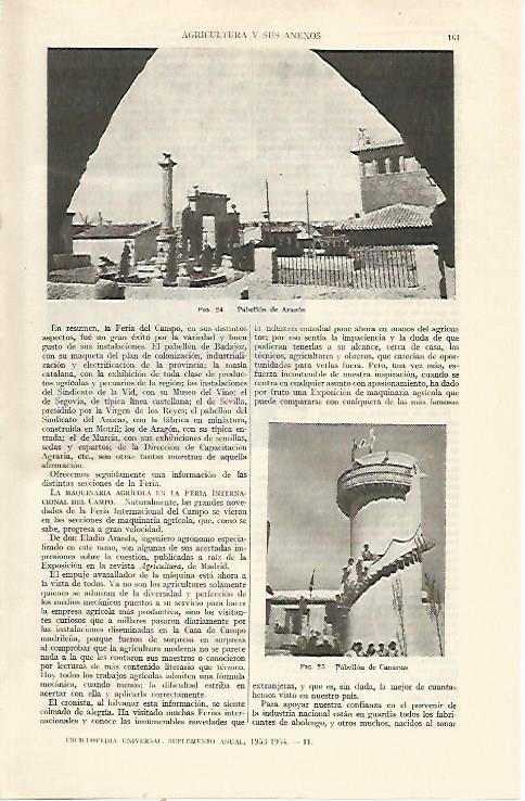 LAMINA ESPASA 21898: Pabellon de Aragon y de Canarias
