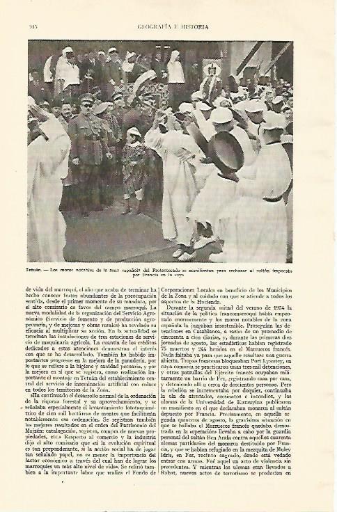 LAMINA ESPASA 22069: Manifestacion en Tetuan Marruecos