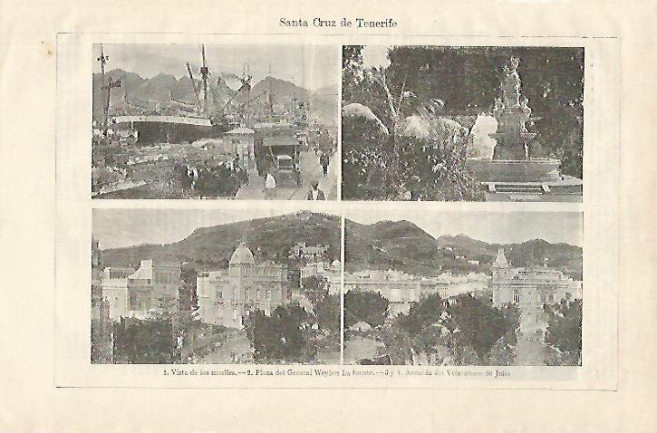 LAMINA ESPASA 18474: Muelles y jardines de Santa Cruz de Tenerife