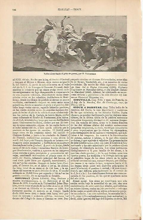 LAMINA ESPASA 2622: Indios sioux dando el grito de guerra por Deleuermoz