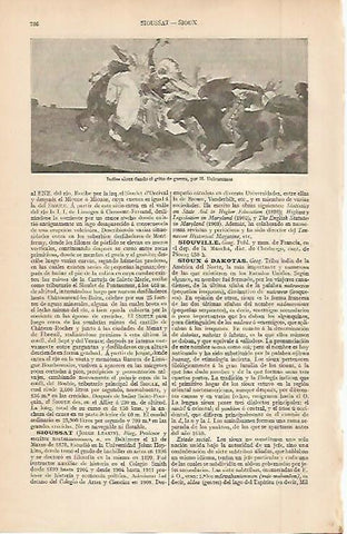 LAMINA ESPASA 2622: Indios sioux dando el grito de guerra por Deleuermoz
