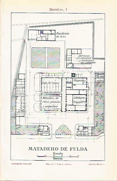 LAMINA ESPASA 1161: Plano del Matadero de Fulda