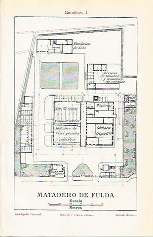 LAMINA ESPASA 1161: Plano del Matadero de Fulda