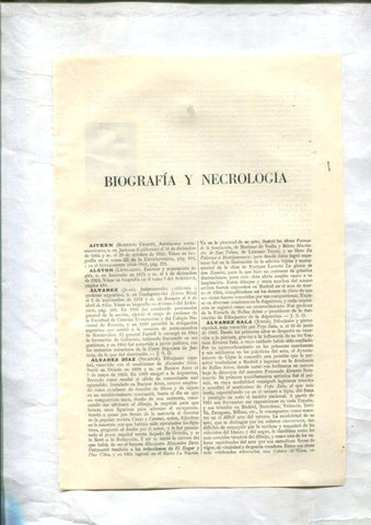 ESPASA 1953/1954: Apendice de 75 paginas dedicado a la Biografia y Necrologia