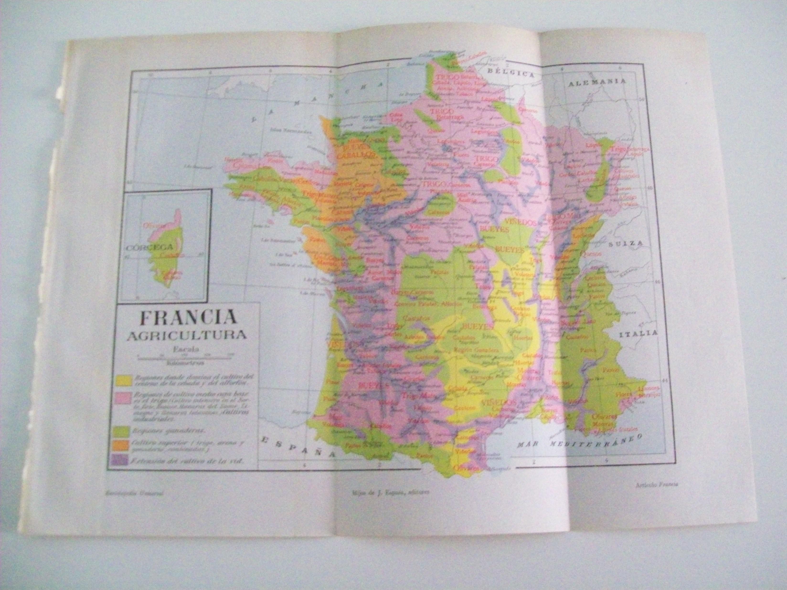 LAMINA ESPASA 3478: Mapa de la metalurgia y mecanica de Francia