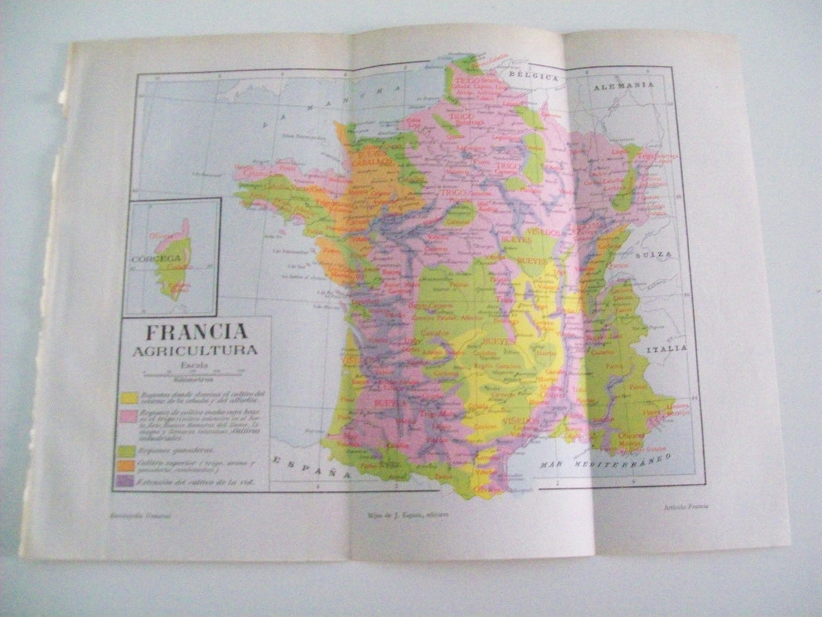 LAMINA ESPASA 3478: Mapa de la metalurgia y mecanica de Francia