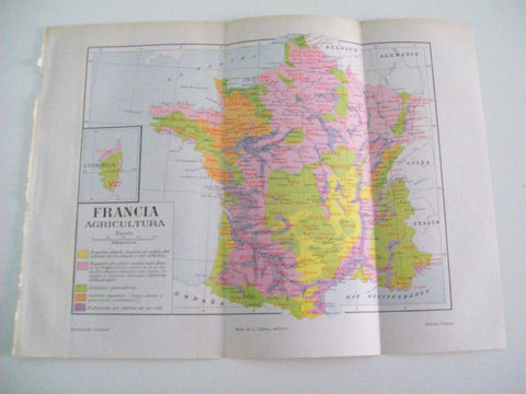 LAMINA ESPASA 3478: Mapa de la metalurgia y mecanica de Francia