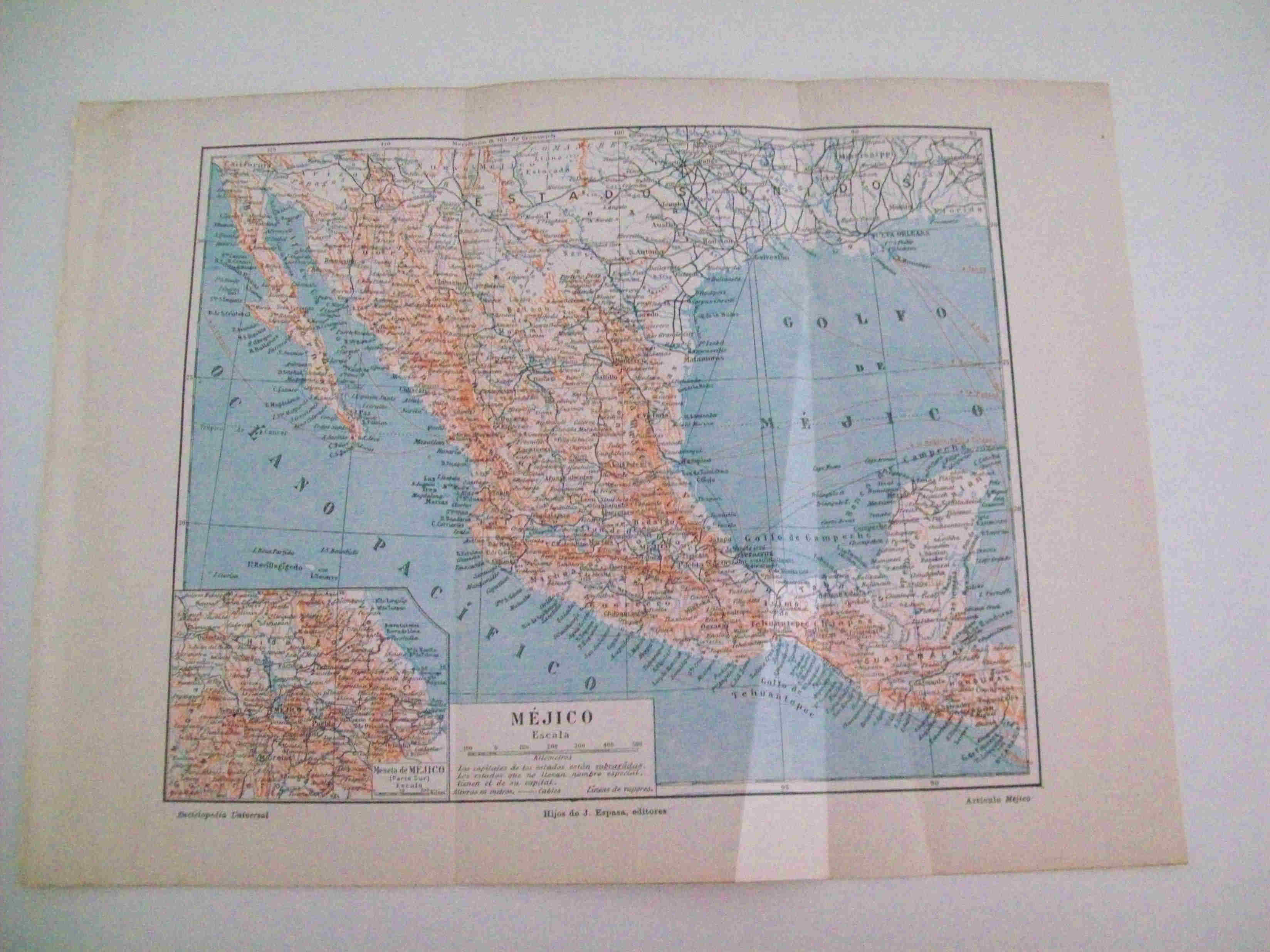 LAMINA ESPASA 11585: Mapa de Mejico