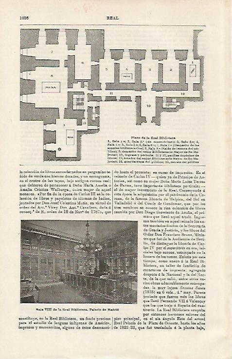 LAMINA ESPASA 16011: Plano de la Real Biblioteca