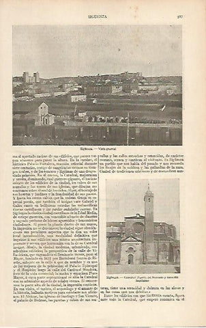 LAMINA ESPASA 2560: Vissta general de Siguenza Guadalajara