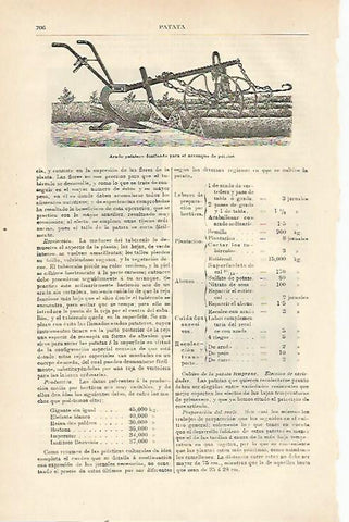 LAMINA ESPASA 23440: Arado para patatas