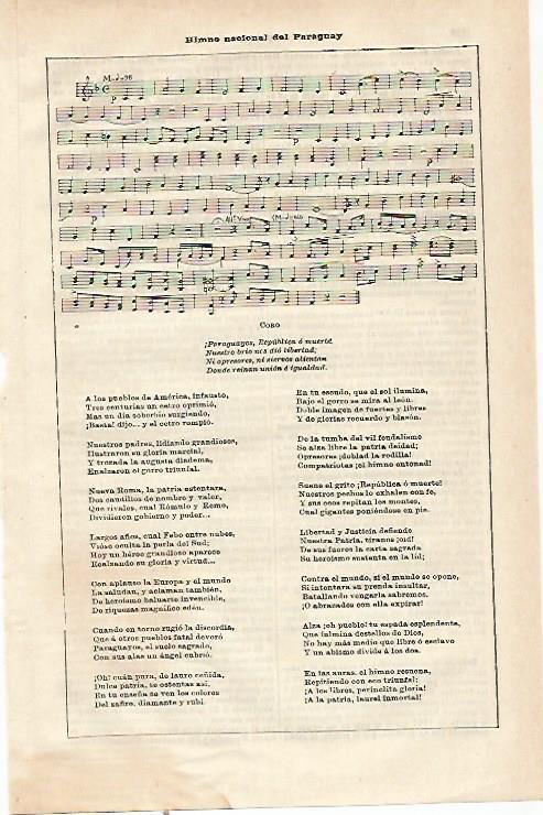 LAMINA ESPASA 23609: Himno Nacional de Paraguay