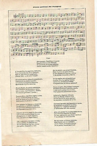 LAMINA ESPASA 23609: Himno Nacional de Paraguay