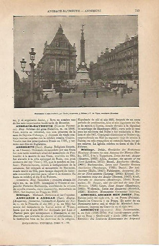 LAMINA ESPASA 23808: Monumento a Ausbach en Bruselas