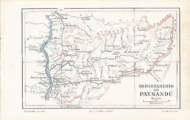 LAMINA ESPASA 23863: Mapa del Departamento de Pausandu