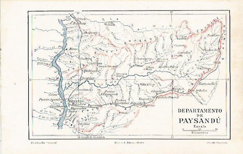 LAMINA ESPASA 23863: Mapa del Departamento de Pausandu