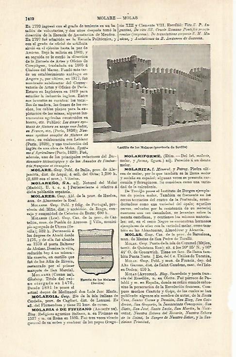 LAMINA ESPASA 24186: Castillo de los Molares en Sevilla