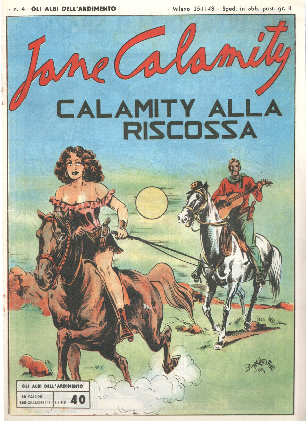 JANE CALAMITY, Numero 04: Calamity alla Riscossa (Subalpino 25-11-1948)