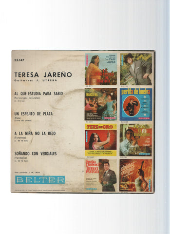 Disco Vinilo 45rpm: TERESA JAREÑO - Al que Estudia para Sabio (BELTER 1967)