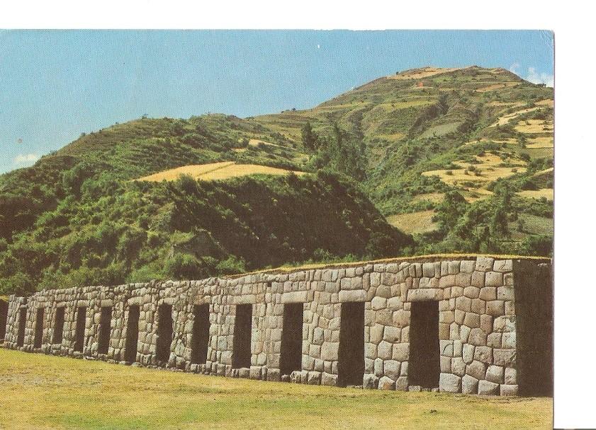 Postal 034758 : Muro Incalco con una docena de ornacinas del conjunto de Tarawasi