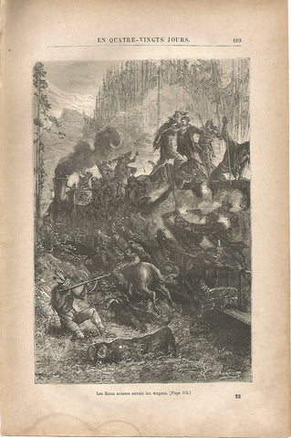LAMINA 1238: VERNE. Les Sioux avaient envahi les wagons