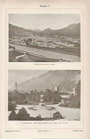 LAMINA ESPASA 846: Vista general de Trento Italia