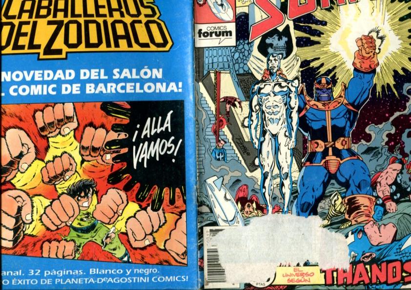 The Silver Surfer volumen 1 numero 17: El guantelete del infinito (cubierta con deterioro segun imagen)