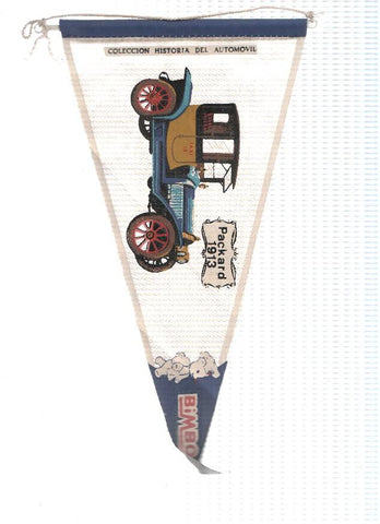 Banderin de tela de la Coleccion: Historia del Automovil de BIMBO Numero 12A: PACKARD 1913