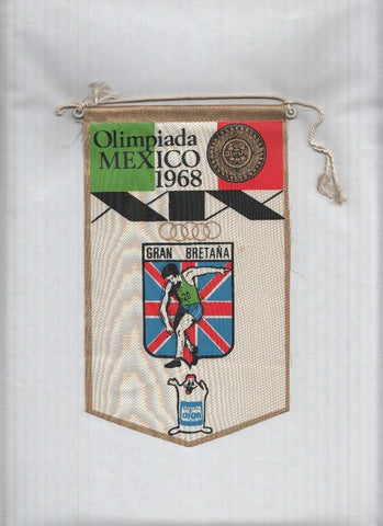 Banderin Olimpiada Mexico 1968 : Gran Bretaña (Editor detergentes Gior)