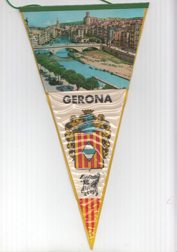 BANDERIN: GIRONA, Girona - Imagen aerea y escudo de la localidad