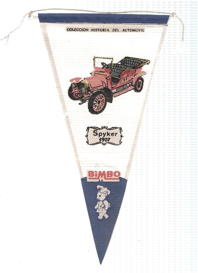 Banderin de tela de la Coleccion: Historia del Automovil de BIMBO Numero 07A: SPYKER 1907