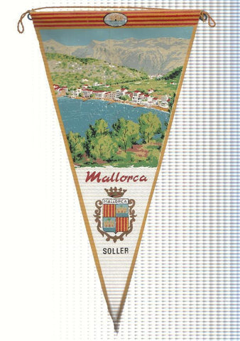 BANDERIN: SOLLER, Mallorca - Ilustracion de la localidad y escudo de Mallorca