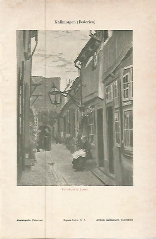 LAMINA ESPASA 9253: Un callejon de Lubeck por F. Kallmorgen