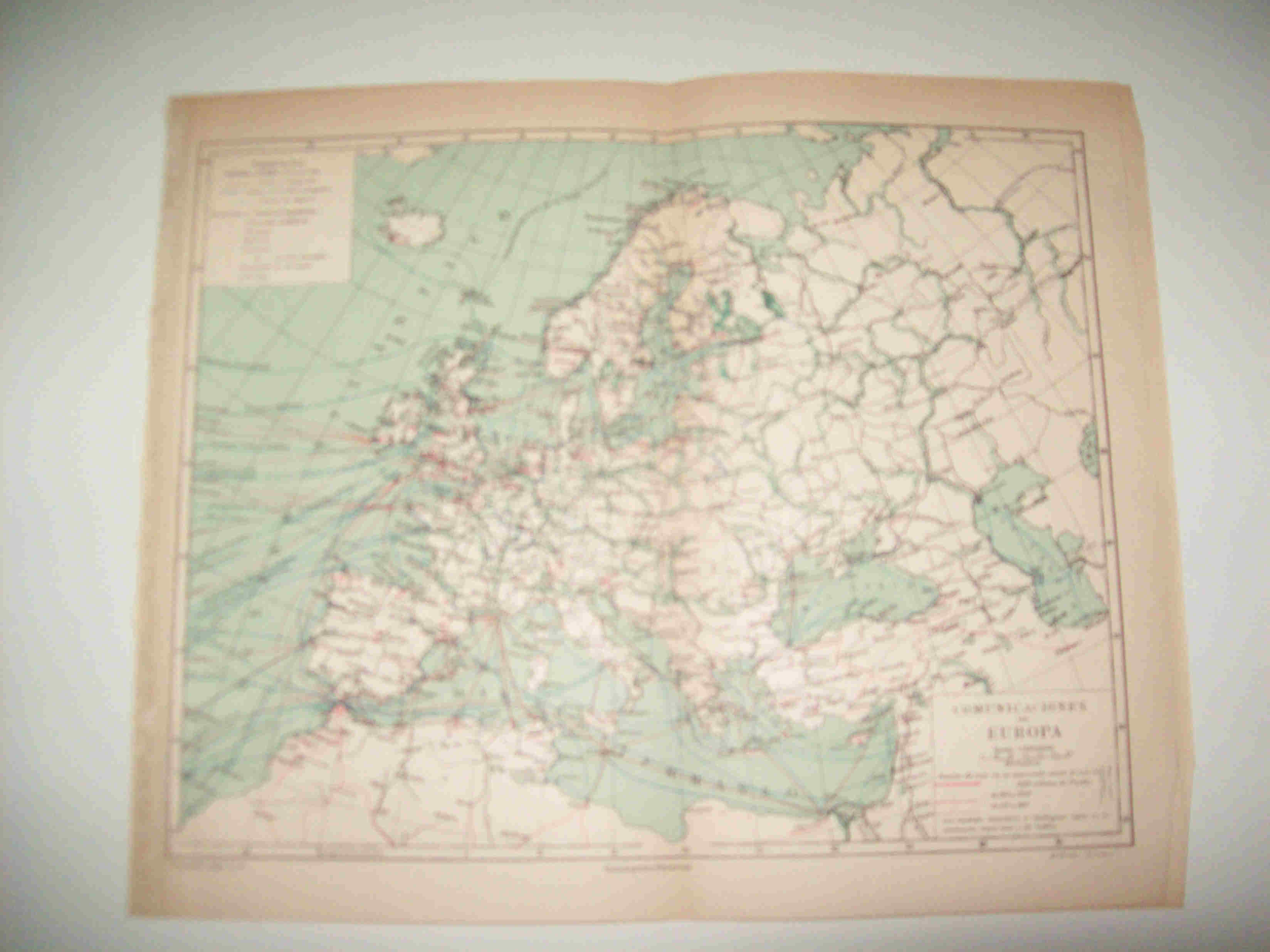 LAMINA ESPASA 16445: Mapa de comunicaciones de Europa